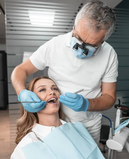 The photo shows the modern equipment and technologies used in dental centers. The dental clinic offers an individual approach to the treatment and beauty of patients' smiles. High quality photo